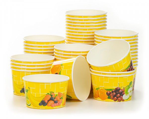 50x Octopus® Ice Cream Cups, Fruit Cups with 260 ml capacity for 1 scoop of ice cream