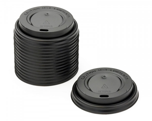 100x black lids for Coffee to go mug with drinking opening, diameter 80 mm