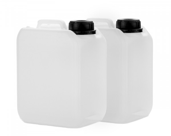 2x 2,5L canister made of HDPE, ecru, with screw cap, thread 45 mm