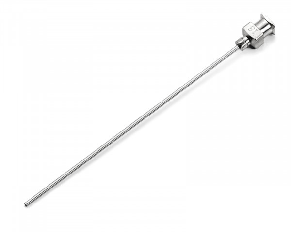 Fine stainless steel cannula with 74 mm length for easy filling of fountain pen cartridges