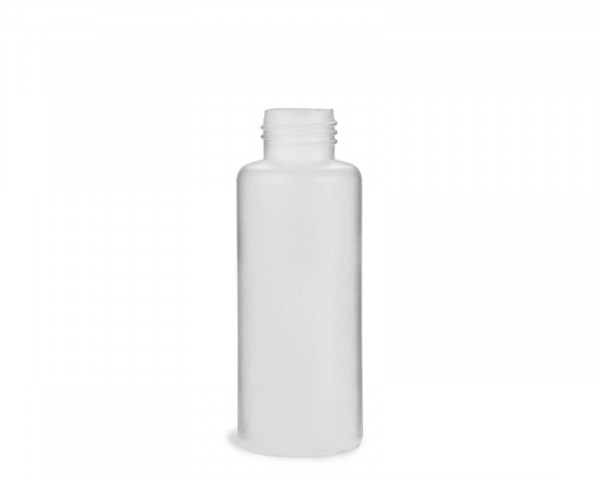 100 ml Rundflasche mit 25 mm Gewinde aus HDPE