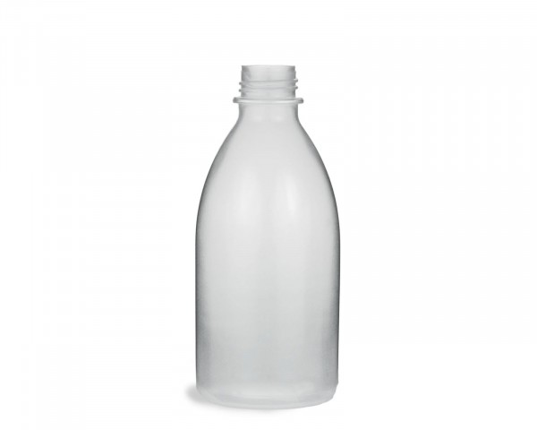 250 ml Quetschflasche aus LDPE mit 25 mm Gewinde, natur, transparent, leer, ohne Deckel
