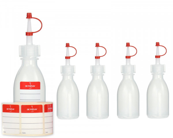 5 x 50 ml Kunststoffflaschen aus LDPE mit Tropfverschluss