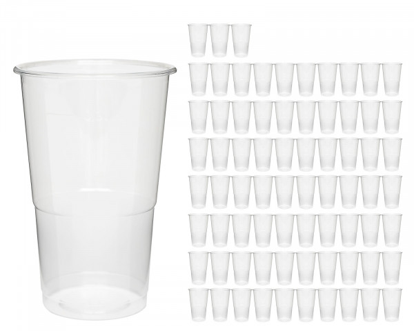 Reusable cups 300ml, polypropylene plastic cups, mixing cups (74 pieces)