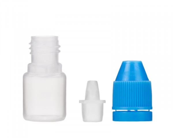 Tropfflasche 3 ml aus LDPE, G13, Plastikflasche mit Tropfverschluß, blau