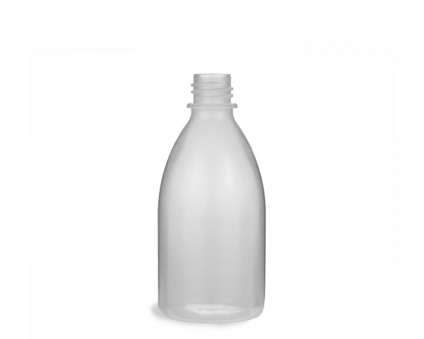 100 ml Quetschflasche aus LDPE mit 18 mm Gewinde, natur, transparent, leer, ohne Deckel