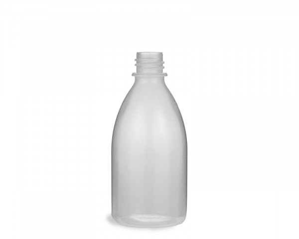 100 ml squeeze bottle made of LDPE with 18 mm thread, natural, transparent, empty, without lid