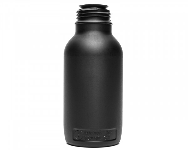 500 ml lichtdichte UN-Gefahrgutflasche schwarz, 45 mm Gewinde aus HDPE mit Staubschutzkappe