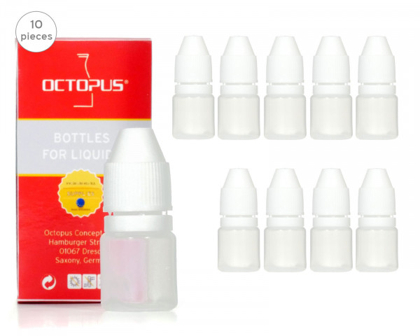 10 x 3 ml Mini Tropfflaschen für Farben, Serum etc., Quetschflaschen mit weißem Tropfverschluss