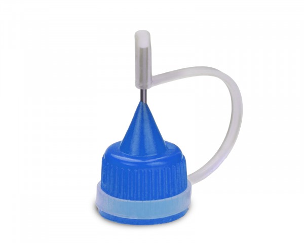 Needle cap for LDPE bottle, blue