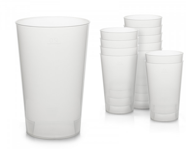 336x reusable cups 500ml, plastic cups made of unbreakable plastic, plastic drinking cups for party and event