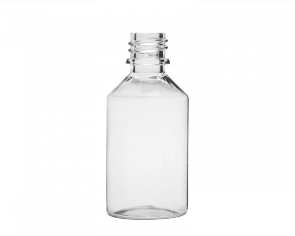 50 ml PET-Flasche aus formstabilem Kunststoff mit 18 mm Gewinde