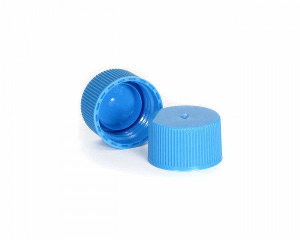 Screw cap for plastic bottle, blue