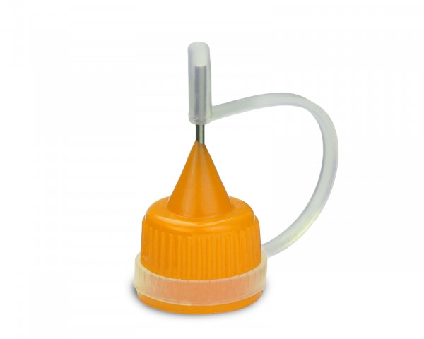 Needle cap for LDPE bottle, yellow