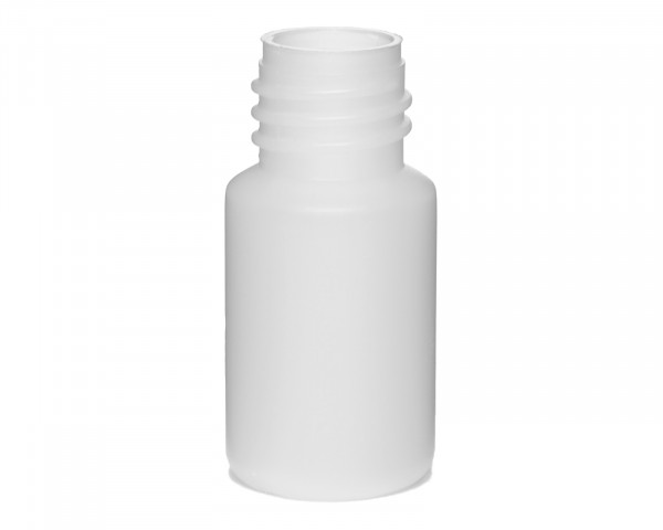 10 ml plastic bottle made of HDPE with 18 mm thread