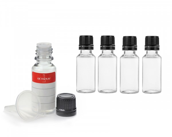 5x 20 ml PET bottle with dropper cap (G18) and mini funnel