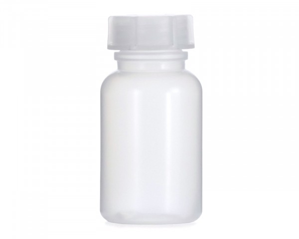 100 ml Wide neck bottle with screw cap, chemical bottle, laboratory bottle LDPE, natural colour