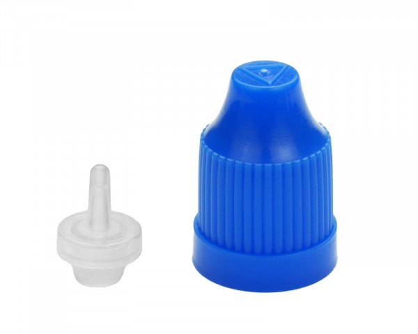 Childproof cap for LDPE bottle, dark blue