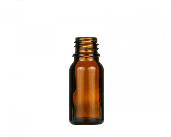 10 ml amber glass bottle with 18 mm thread, dropper bottle, pharmacy bottle