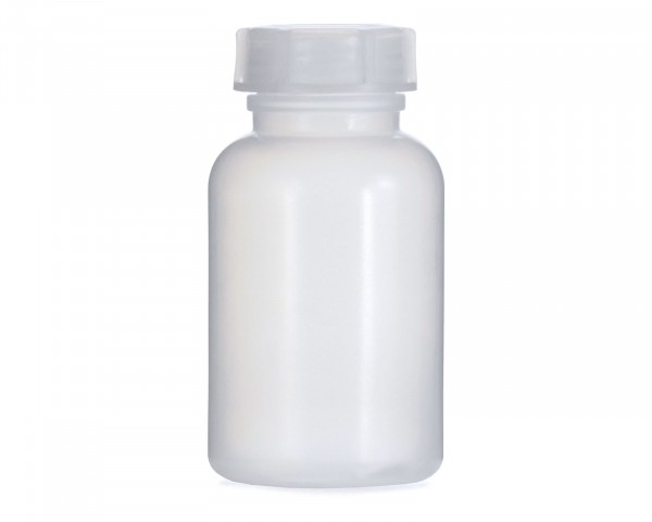 250 ml Wide neck bottle with screw cap, chemical bottle, laboratory bottle LDPE, natural colour